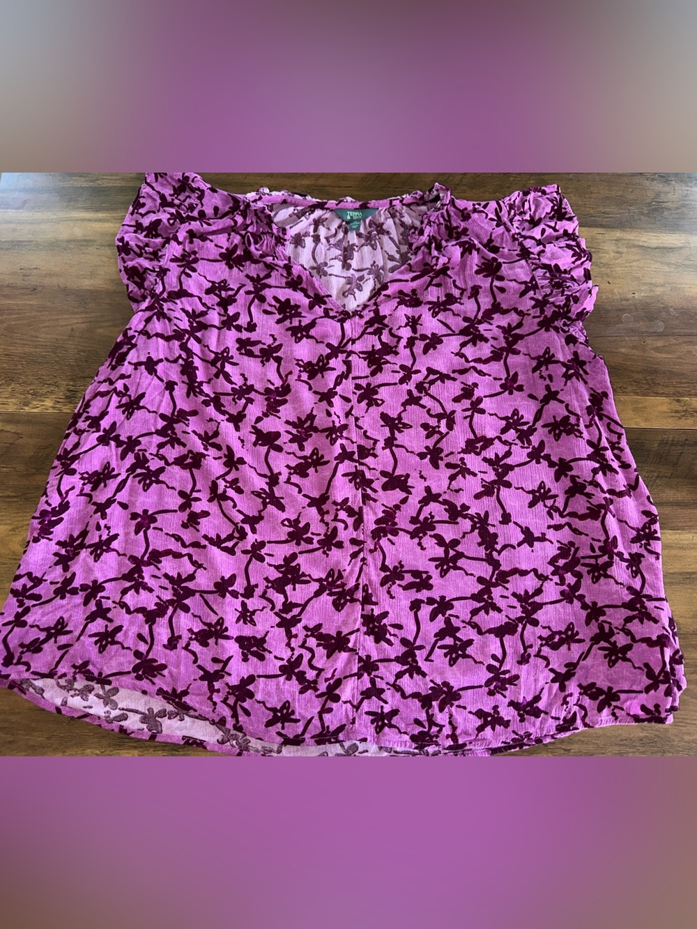Terra & Sky Flutter Sleeve Top - 2X